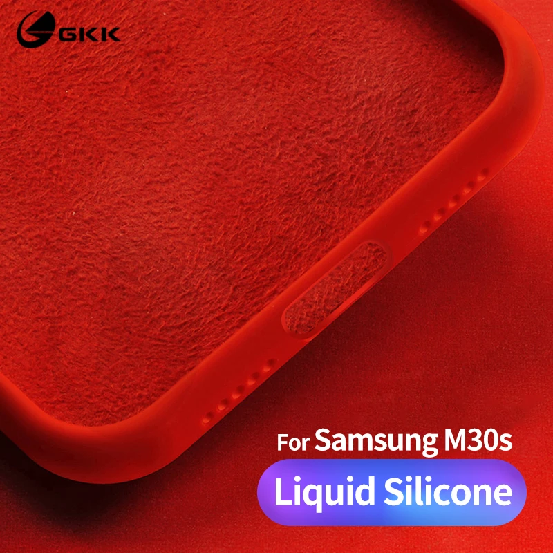 GKK, жидкий силиконовый чехол для samsung M30s, чехол, противоударный, для детской кожи, с логотипом, чехол для samsung M30s, чехол
