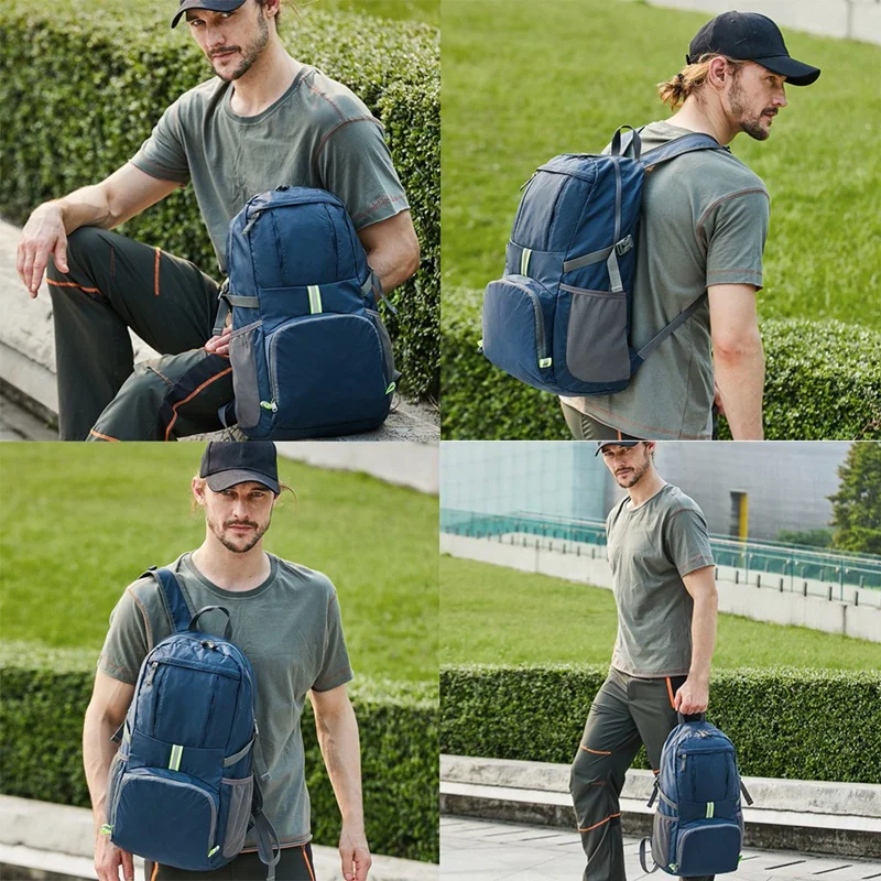 Foldable Waterproof Backpack 35L Lightweight Portable Rucksack Outdoor Large Nylon Pack Trekking Bag for Camping Traveling Hikin