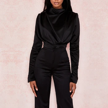 

Adyce 2020 New Summer Women Casual Long Sleeve Black Pink Bodysuit Sexy O Neck Skinny Jumpsuit Romper Fashion One Piece Bodysuit