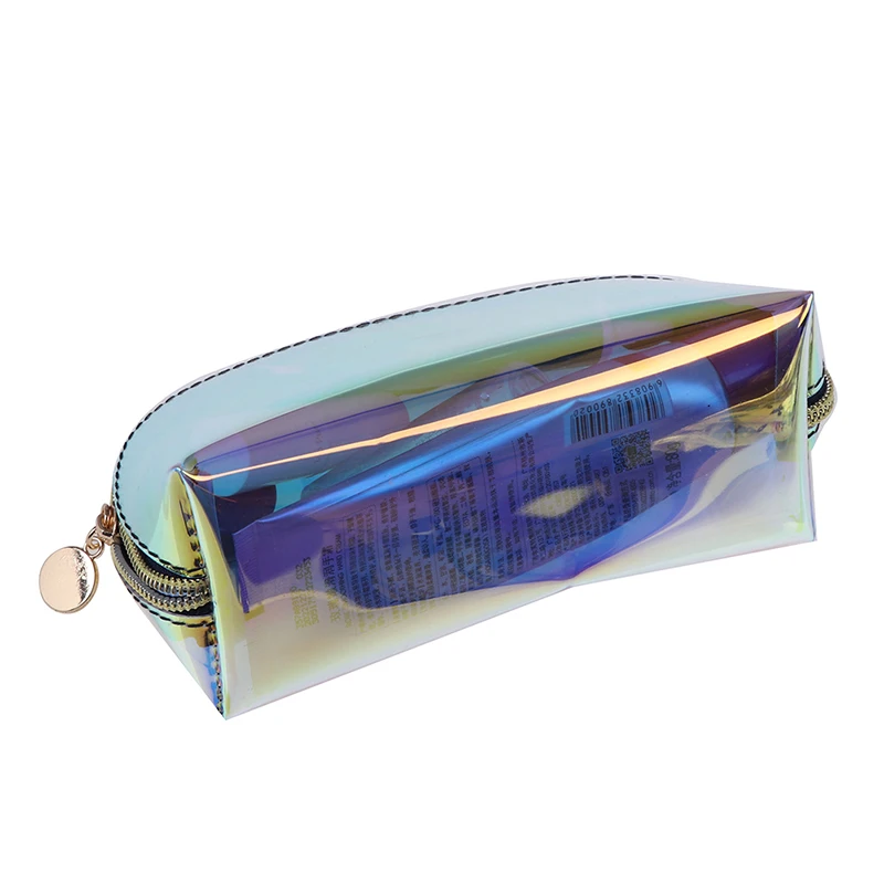 1PC Transparent Laser Cosmetic Bag Travel Organizer Zipper Makeup Wash bag