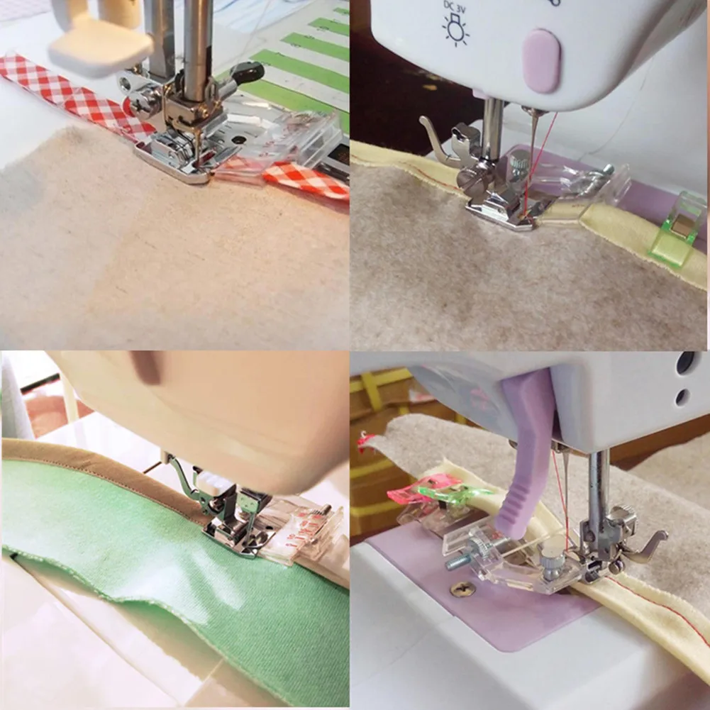 Sewing machine foot adjustable bias tape binding snap on presser foot 6290 for Brother and low shank sewing machine