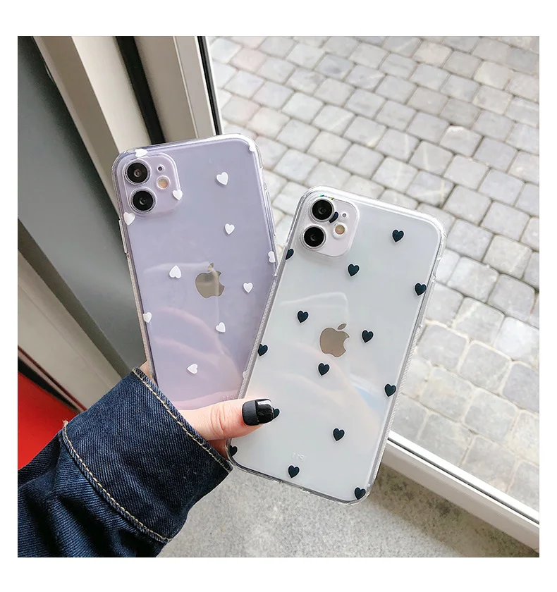 Phone Case For iPhone 11 6 6s 7 8 Plus X XR 11Pro XS Max Cute Cartoon Love Heart Transparent Soft TPU For iPhone SE 2020 Cover Phone Case For iPhone 11 6 6s 7 8 Plus X XR 11Pro XS Max Cute Cartoon Love Heart Transparent Soft TPU For iPhone SE 2020 Cover