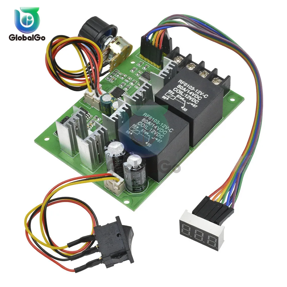 

PWM Speed Controller DC Motor Digital Display 0~100% Adjustable Drive Module Input MAX60A 12V 24V