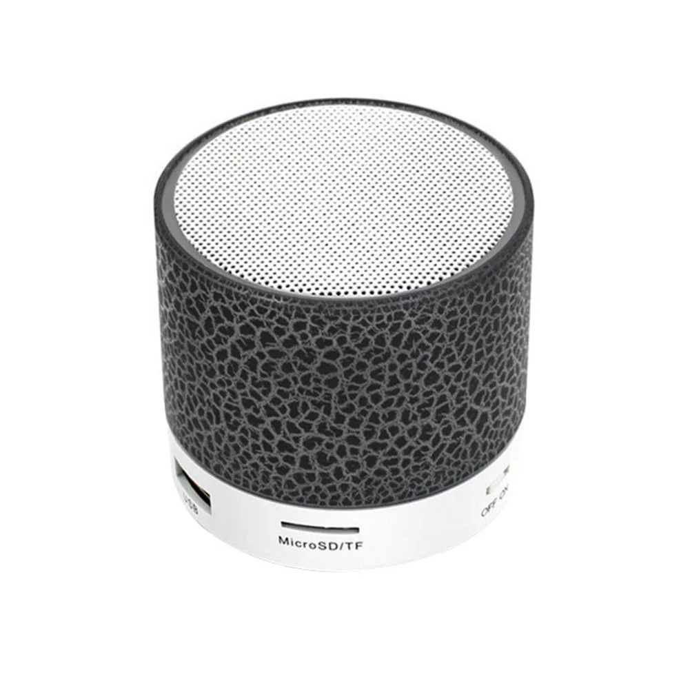 Черный Портативный трещины Bluetooth динамик СВЕТОДИОДНЫЙ Красочный динамик с подсветкой для спальни открытый GK99 - Цвет: Черный