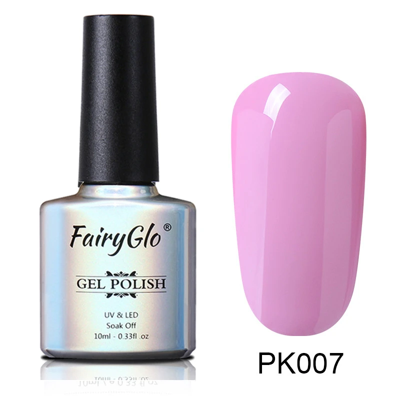 FairyGlo, 10 мл, розовая серия, замачиваемый УФ-Гель-лак, фиолетовый, серый цвет, Гель-лак для ногтей, стойкий Гель-лак для ногтей, лак для маникюра, эмаль - Цвет: PK007