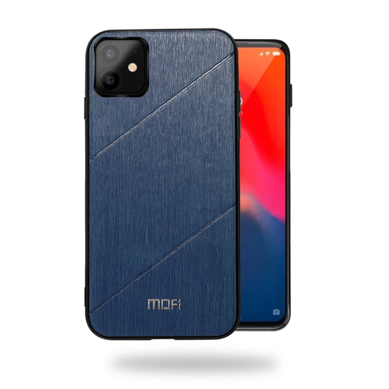 blue Чехол для iPhone 11 Pro, противоударный чехол из искусственной кожи MOFi, чехол для apple iPhone11 Pro Max, роскошный силиконовый чехол s - Цвет: blue