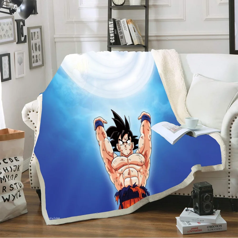 1 шт. Dragon Ball 3D принт японского аниме персонажа шерстяное одеяло для детей мальчиков мультфильм одеяло Мягкий коралл домашнее полотенце