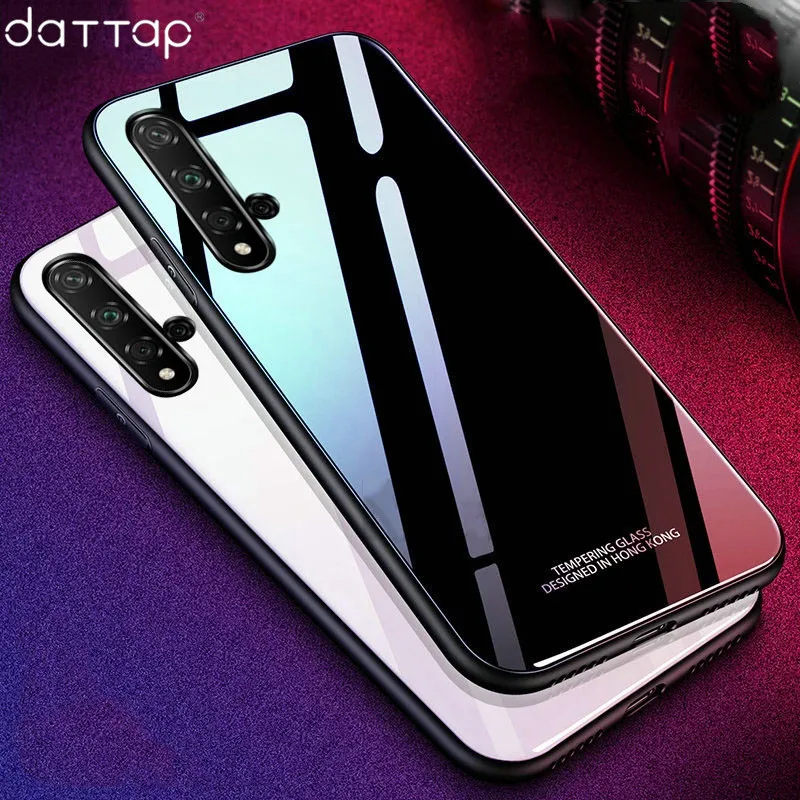 

Glossy Tempered Glass Case For Huawei Nova 5T Case Silicone Frame Hard Back Cover For Huawei Nova 5T Cases Shockproof Fundas