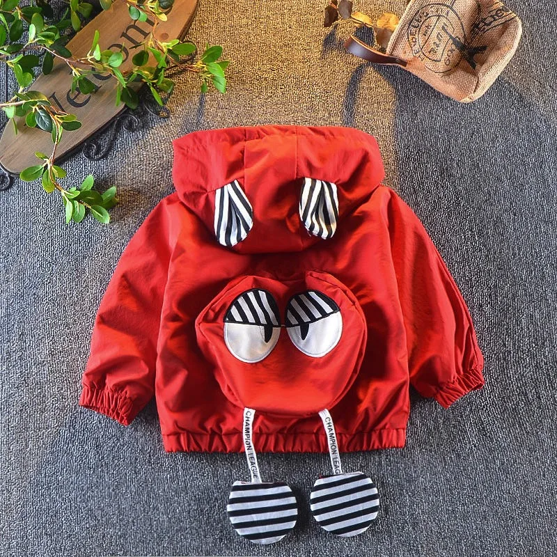

Spring and autumn models of personality funny boys jacket insect cartoon pattern hooded jacket fashionable and cute