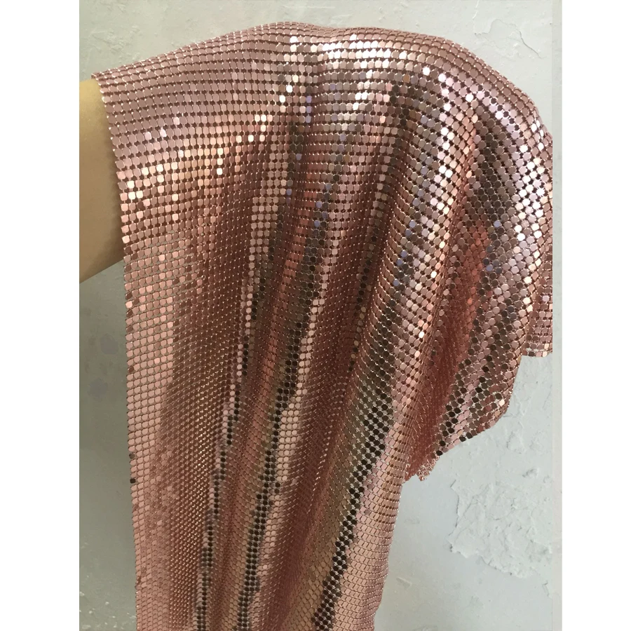 Rose Gold Metal Mesh Fabric 2