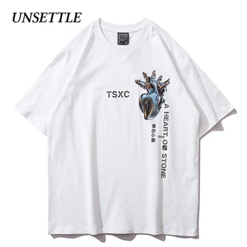 

UNSETTLE Summer Men/Women Harajuku T-shirts Hip Hop Funny Print tshirt Fashion Streetwear t shirt Oversize Short Sleeve Tee Tops