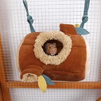 

Plush House Cage Good Material Flexibility Multi-function Tree Stool Shape Hamster Hanging Nest Swing Loft Bed Pet Supply