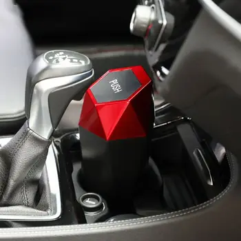 

Car Rubbish Bin Eco-friendly Plastic Auto Trash Can Garbage Storage Holder with Lid Diamond Design for Truck Office