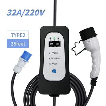 

evse type 2 cee plug Current 32A Setbale EU Electric Car EV Charger Controller type2 ev charging cable