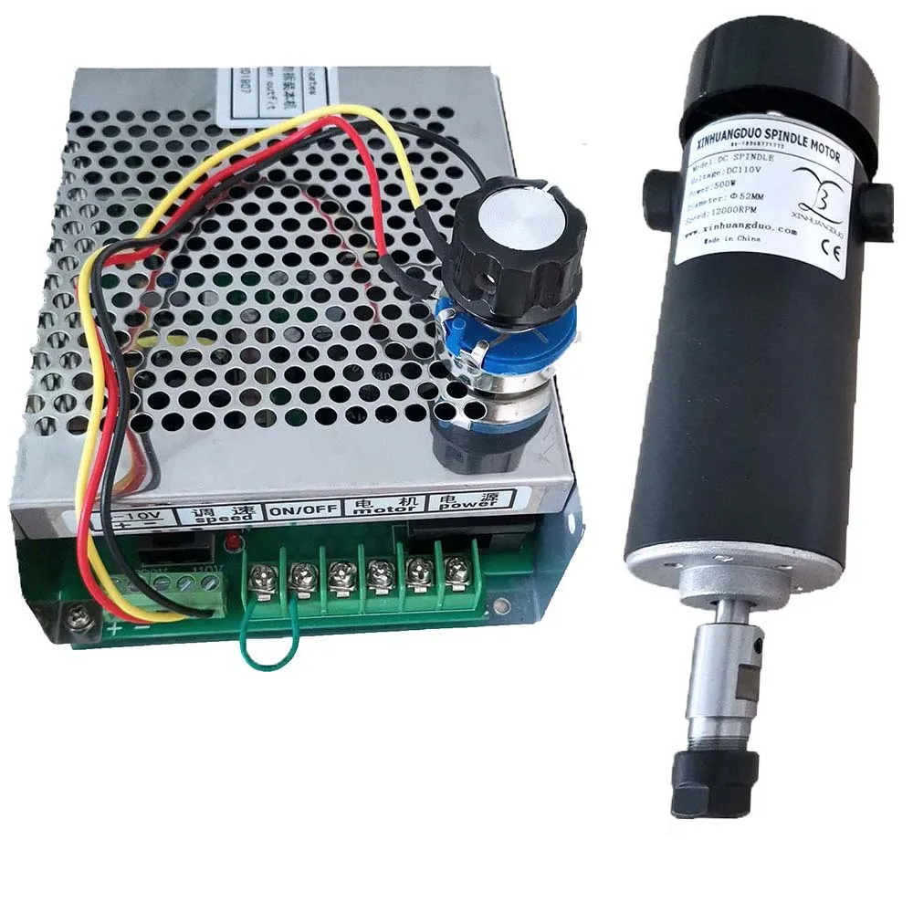 С воздушным охлаждением 0.5kw CNC spindleMotor Kit ER11 патрон 500 Вт мотор шпинделя+ регулятор скорости питания для гравировки