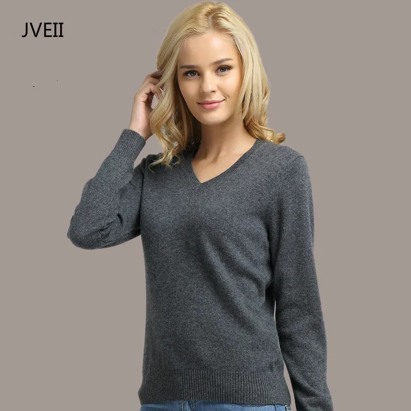 Permalink to JVEII Women Sweater Knitted Female Long Sleeve V-neck Cashmere Sweater And Pullover Female Autumn Winter Slim Jumpers Casual