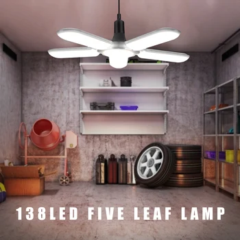 

Folding Bright LED Light Deformable 5 Leaf E27 Workshop Garage Ceiling Lamp Bulb White Lights LED Lights Ceiling Lamp Bulb