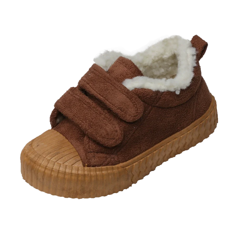 SZ165Brown Зимняя Детская Хлопковая обувь; модные кроссовки с леопардовым принтом для мальчиков; плюшевые теплые ботинки для маленьких девочек; повседневная детская спортивная обувь; SZ165 - Цвет: SZ165Brown