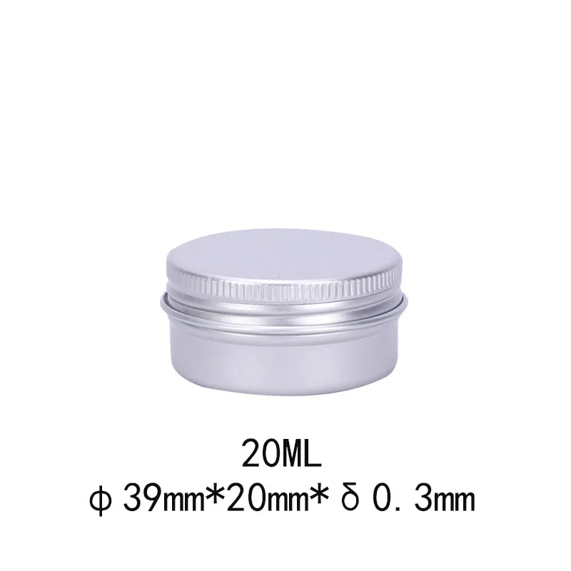 

50pcs 20g/20ml Empty Aluminum Cream Jar Thin Cosmetic Lip Balm Containers Nail Derocation Crafts Pot Refillable Bottle