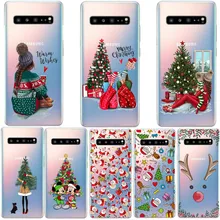 Мультяшный Рождественский чехол для samsung Galaxy S10 Lite S10 Plus, мягкий чехол для телефона с Санта Клаусом для samsung S6 S7 Edge S8 S9 Plus, чехол