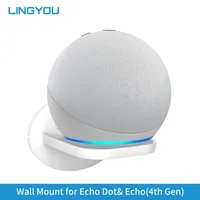 LINGYOU Wall Mount Holder Stand for Alexa Echo 4th, Dot 4th Gen, Echo Dot Max, Show 8, Echo Spot Space Saving Bracket Accessory