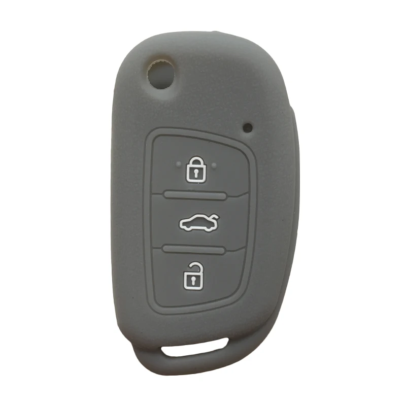 Силиконовый модифицированный Чехол для автомобильного ключа для hyundai I30 Ix35 милый чехол для ключей для KIA K5 K2 Sportage G158 чехол для выкидного ключа аксессуары - Название цвета: Серый
