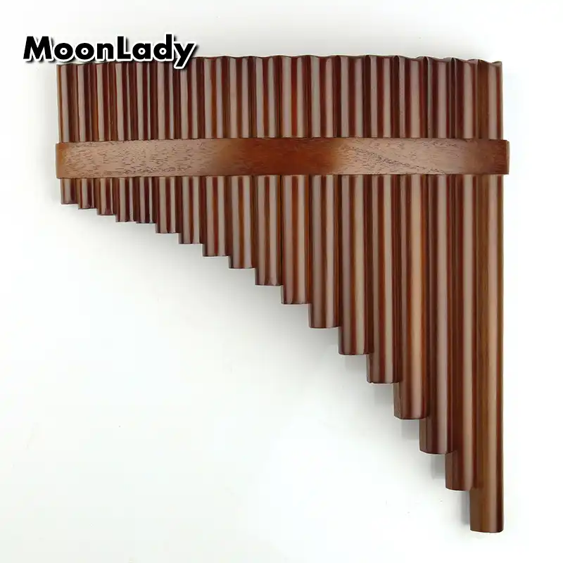 22 Pipes Pan Flute G Key Chinese Musical Instruments Brown Traditional