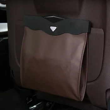 

Car Seat Back Organizer PU Leather Garbage Storage Bag Car Organizer Accessories for Peugeot 206 207 208 301 307 308 407 2008