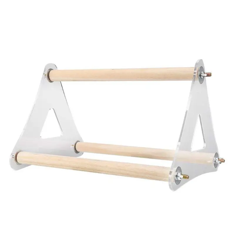 

Parrot Perch Stand Holder Bird Bite Grinder Claw Triangle Ladder Wooden Pet Entertaining Toys