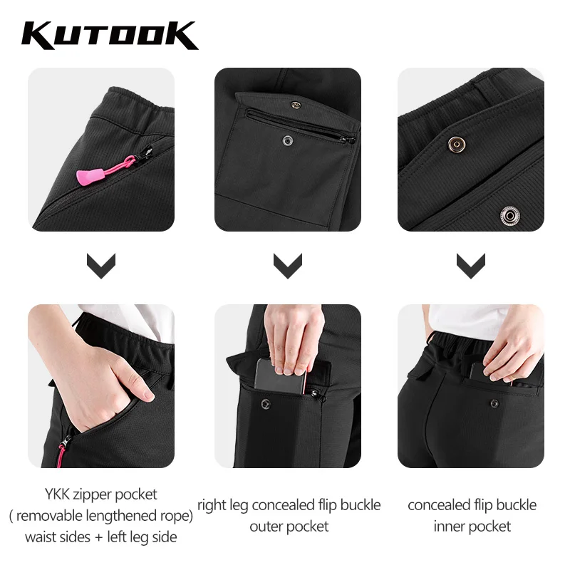 KUTOOK Women Hiking Pants Quick Dry Fleece Trekking Trousers for