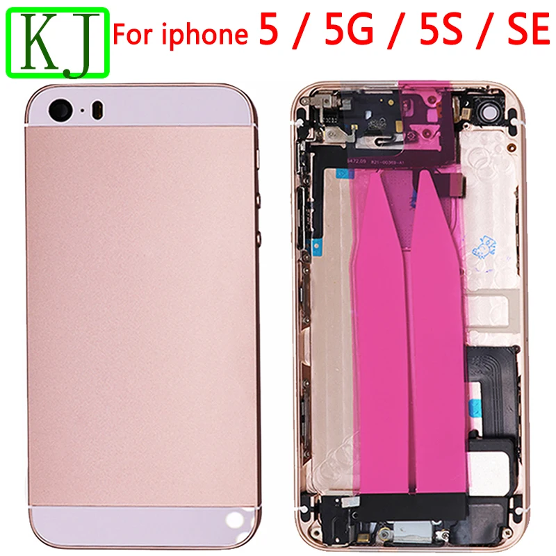 Для iPhone 5 5G 5S SE Задняя крышка батареи с гибким кабелем металлический корпус среднего шасси+ Sim карта полная сборка