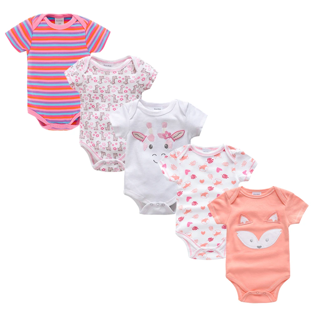 

5Pcs/set body baby ropa de bebe Newborn Bodysuit Cotton Baby Girl Boy Clothes Short Sleeve Outfit Cartoon body bebe menina