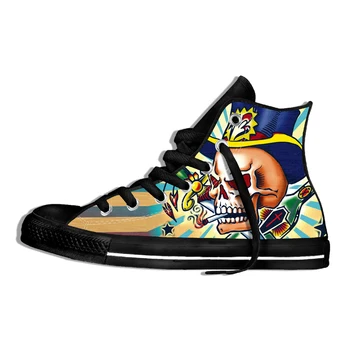 

Vintage men's canvas shoes skull head print ankle shoes casual outdoor sport sneakers punk rock shoes zapatillas mujer