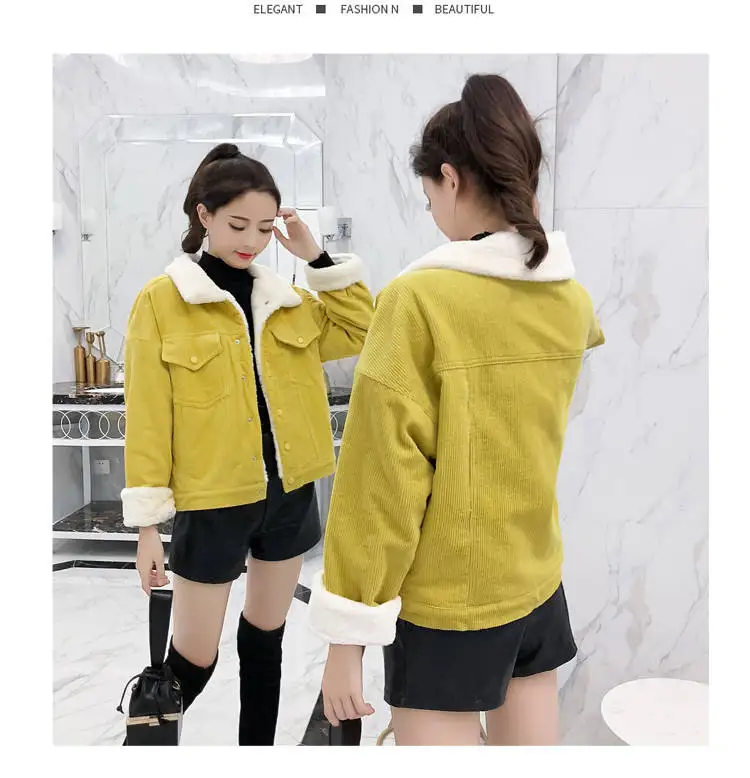 Idopy Cute Women`s Boyfriend Style Denim Jacket Fleece Lined Winter Thermal Warm Jeans Jacket and Coat Fur Collar For Female