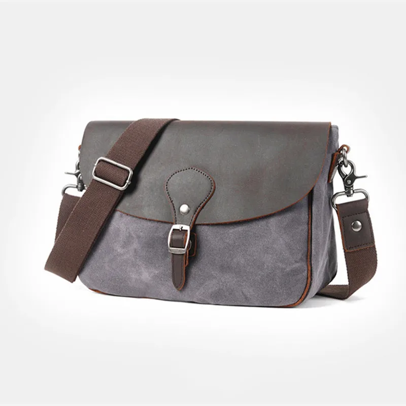 Высококачественный Мужской винтажный кожаный портфель Crazy Horse через плечо для