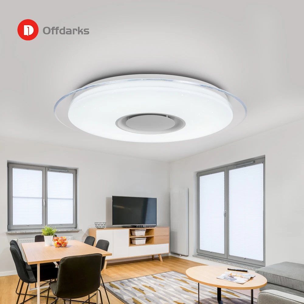 Cena Inteligentna dioda Led lampa sufitowa RGB możliwość przyciemniania 25W 36W 52W kontrola aplikacji Bluetooth i muzyka nowoczesna lampa sufitowa Led salon sypialnia 220v