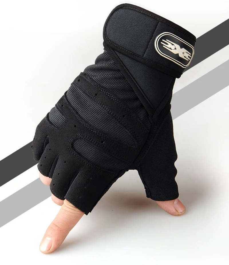 Leather Fingerless Gloves weight training  gym cycling and driving 