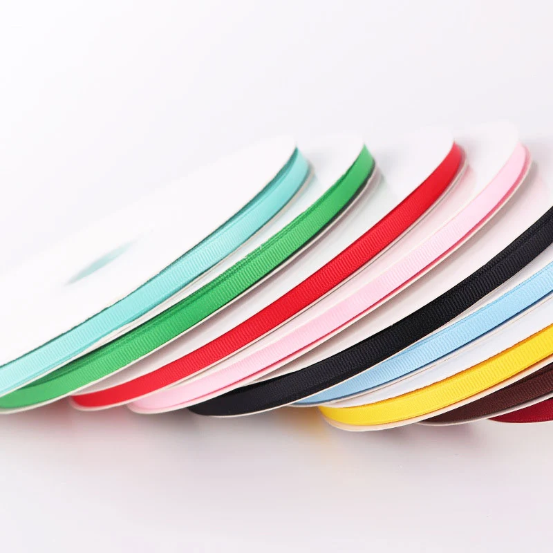 Grosgrain Ribbon 6mm 5Yards/Roll Crafts Wedding Decorations DIY Bow Gifts Card Wrapping Supplies