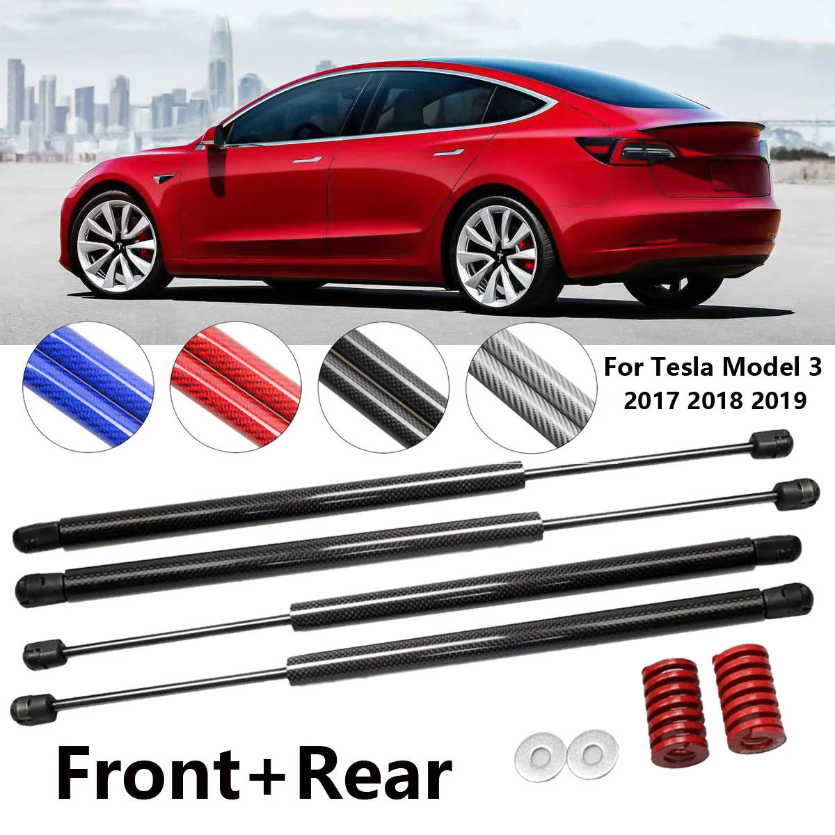 4 шт. авто передний багажник капот стойки поддержка подъемников для Tesla модель 3