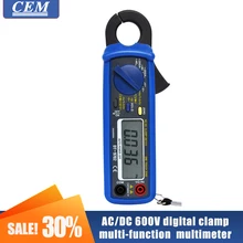 Digital Clamp Meter Multi-função CEM DT-9702 Amperímetro AC/DC 600V Proteção Contra Sobrecarga Resistência Teste De Freqüência Pequenas Garras