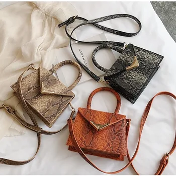 

2020 women's bag new retro snake pattern ladies shoulder bag fashion popular ladies messenger bags ladies handbag bucket bags