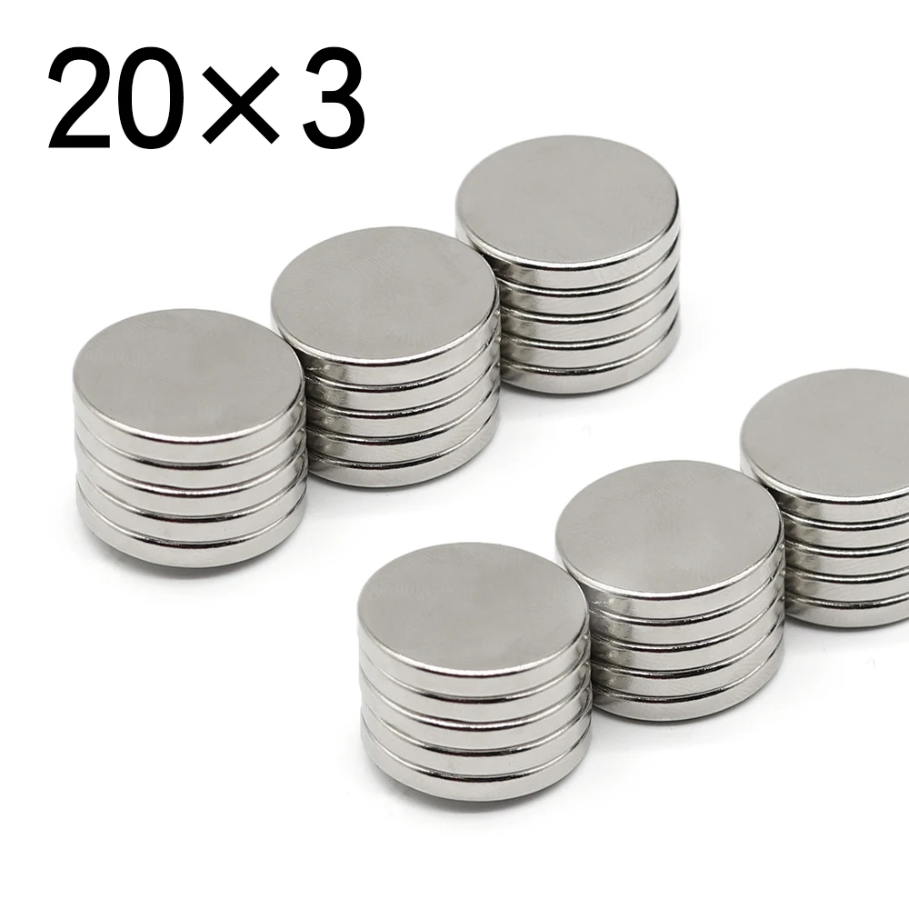 5/10/20/50 Pcs 20x3 Round NdFeB Neodymium Magnet N35 Super Powerful Permanent Magnetic Disc 20MMX3MM