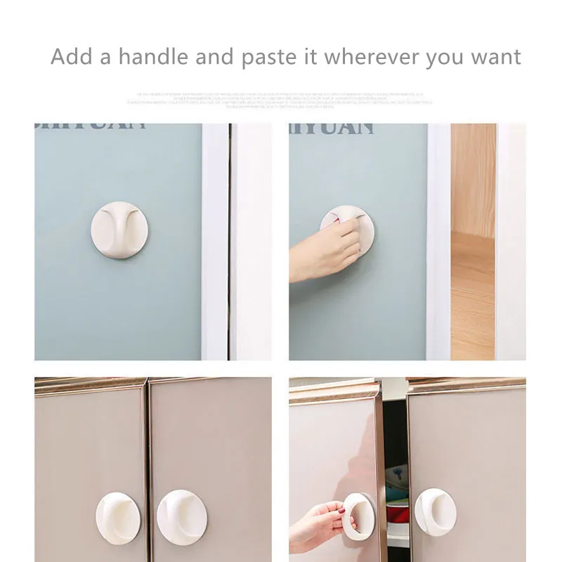 Wardrobe door handle punch-free window adhesive kitchen cabinet handle strong adhesive balcony glass sliding door hook