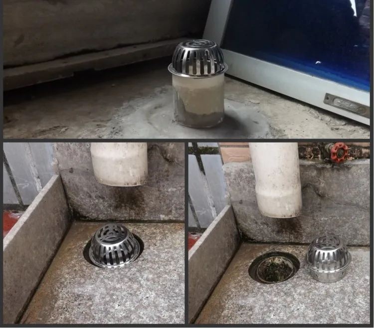 Hf2de2f0da3924dc9ad2cdc0e6e82a5f8U Stainless Steel Balcony Roof Round Large Displacement Anti-blocking Floor Drain Outdoor Rain Bucket Drainage Floor Drain Mallzona