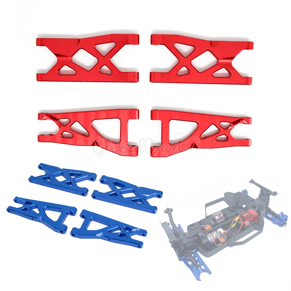 Red Globact Aluminum Front & Rear Suspension Arms Set for 1/10 Arrma Granite 4X4/Senton/Rc Short Course Truck Upgrade Parts Replacement of AR330443 AR330516 Option Parts 