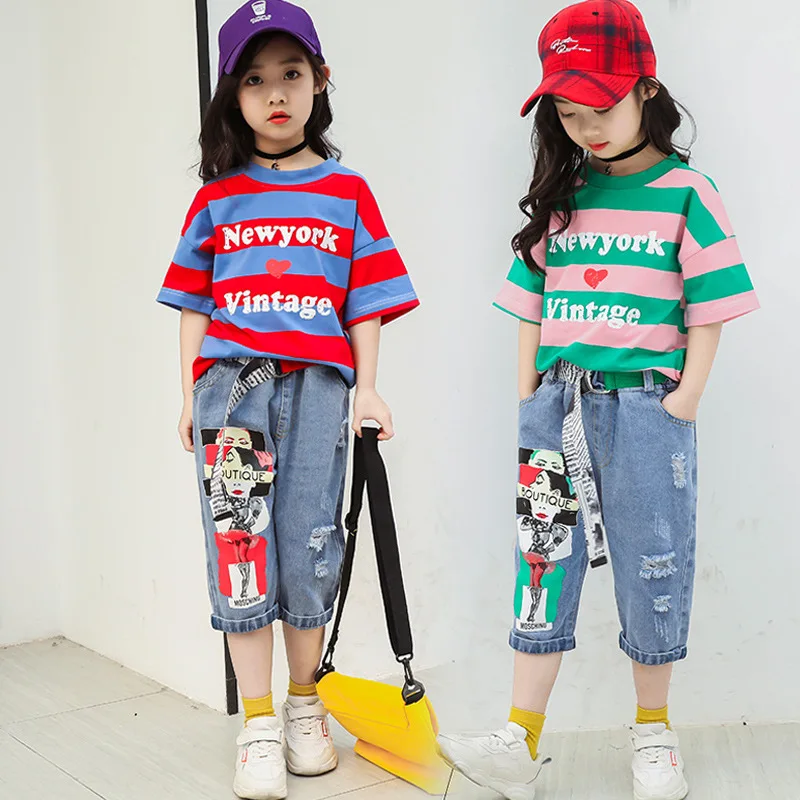 

New Style Summer Wear 2019 GIRL'S Suit Convention Child Fashionable 10 Ultra-Non-Clothes 12-Year-Old Children 13 Network Red Dre