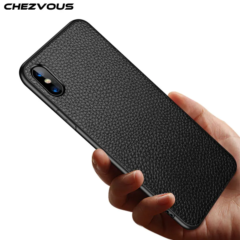 

Thin Genuine Leather+TPU Soft Case For iPhone 7 8 Plus X XR XS MAX Back Cover Coque Capa For Huawei Mate20 20Pro 20X P30 pro