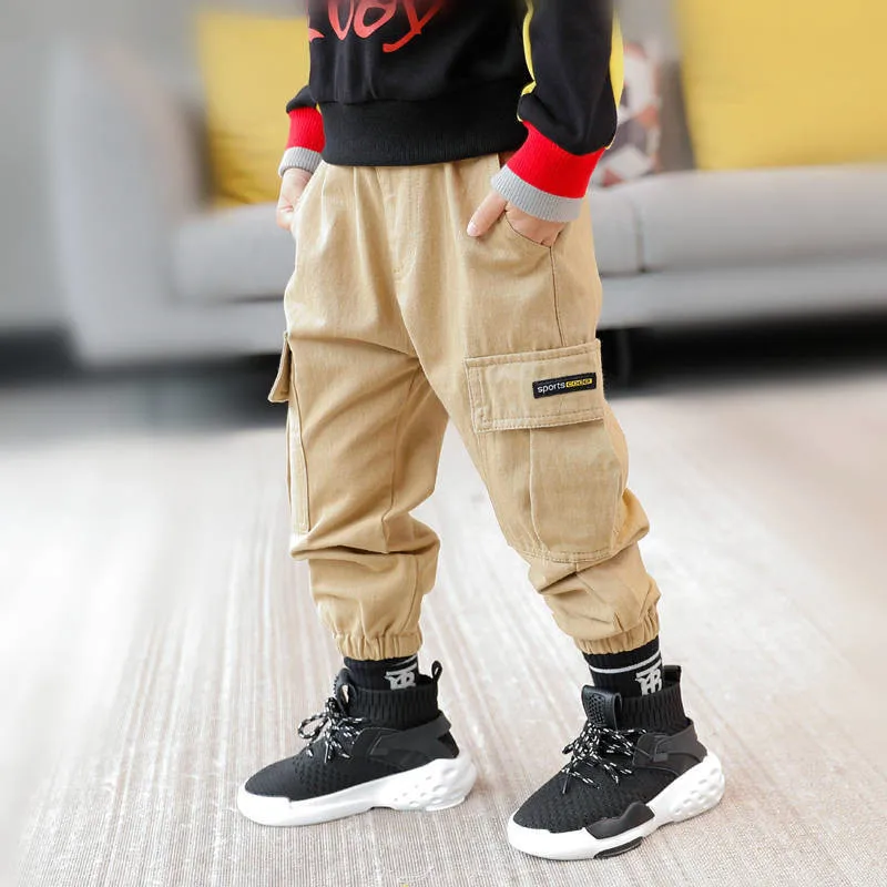 8801-khaki Autumn Casual Trousers Boys Jeans Infantil Bottom Children Denim Kids Clothing Baby Pants Jean Teenager Clothes Boys Pants 3-13T - Цвет: 8801-khaki