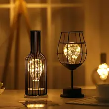 Ретро Железный художественный полый Настольный светильник для ночного чтения светодиодный светильник для спальни Декор