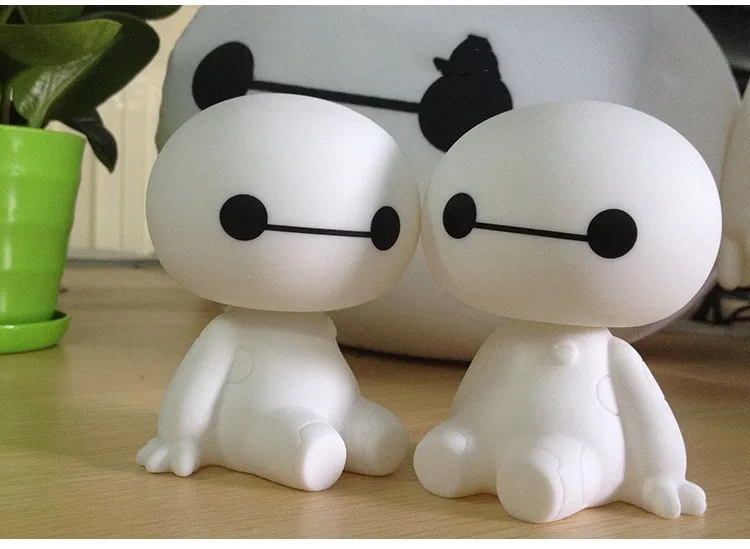 Мультяшный пластиковый робот Baymax с качающейся головой, кукла, модные Автомобильные украшения, робот, большой герой, встряхивающие игрушки, Baymax, авто стиль